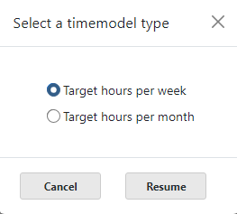 Selecting time model type
