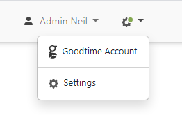 Time and Attendance Settings Cogwheel